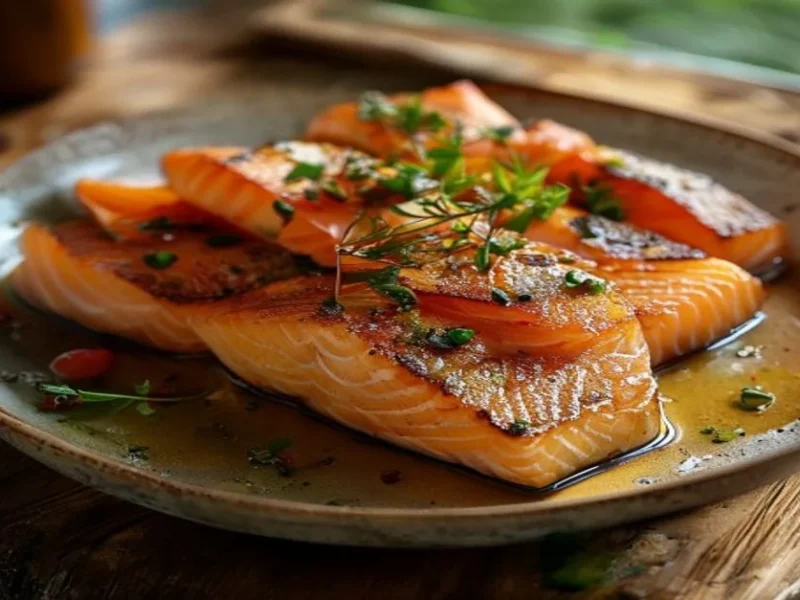 المقلاة الهوائية سمك السلمون المزجج — receta de cocina اختياري
