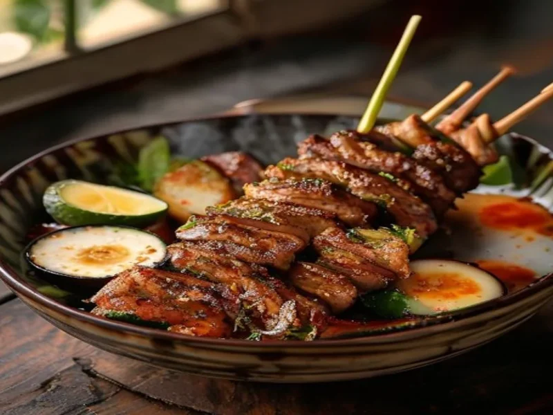 ساتاي لحم الخنزير التايلاندي — receta de cocina تايلاندية