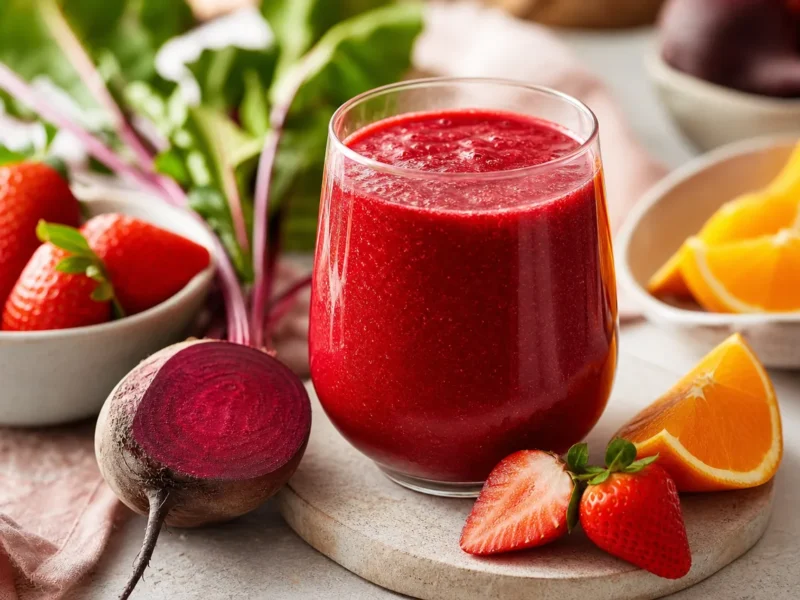 Smoothie de Remolacha, Fresa y Naranja (Smoothie Rojo) — receta de cocina méditerranéen