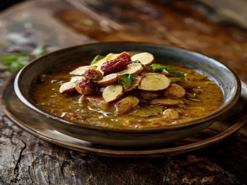Sopa de Cacahuete con Fufu — receta de cocina Africana