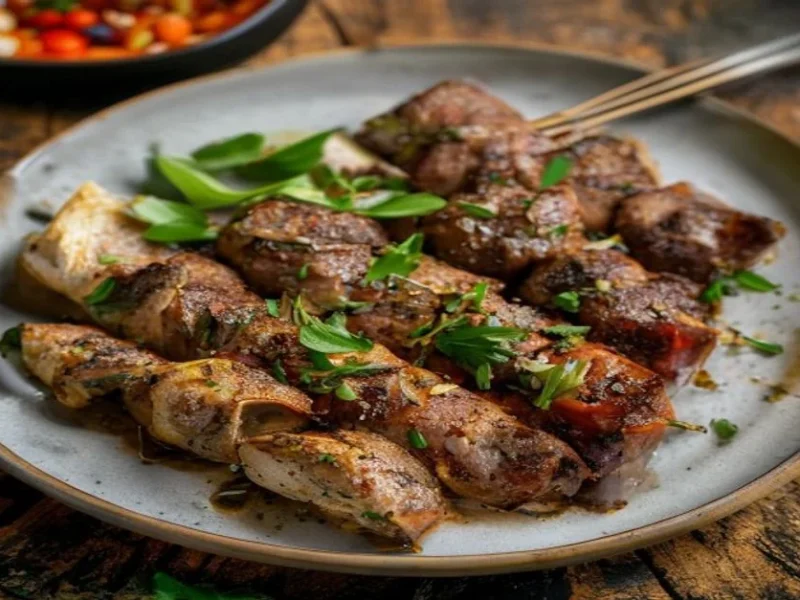 Souvlaki de porc — receta de cocina méditerranéen