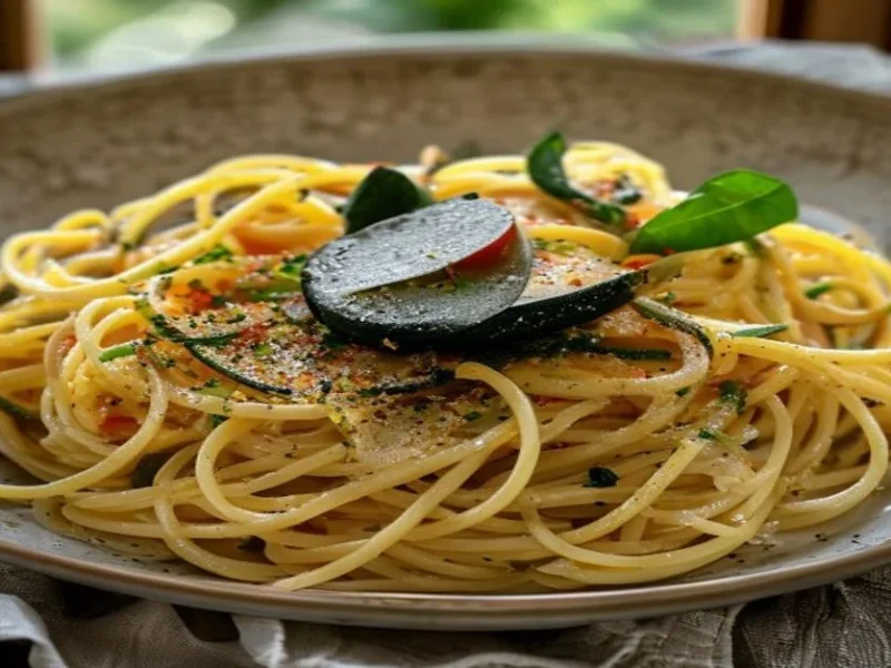 Spaghettis à la Nerano — receta de cocina italien