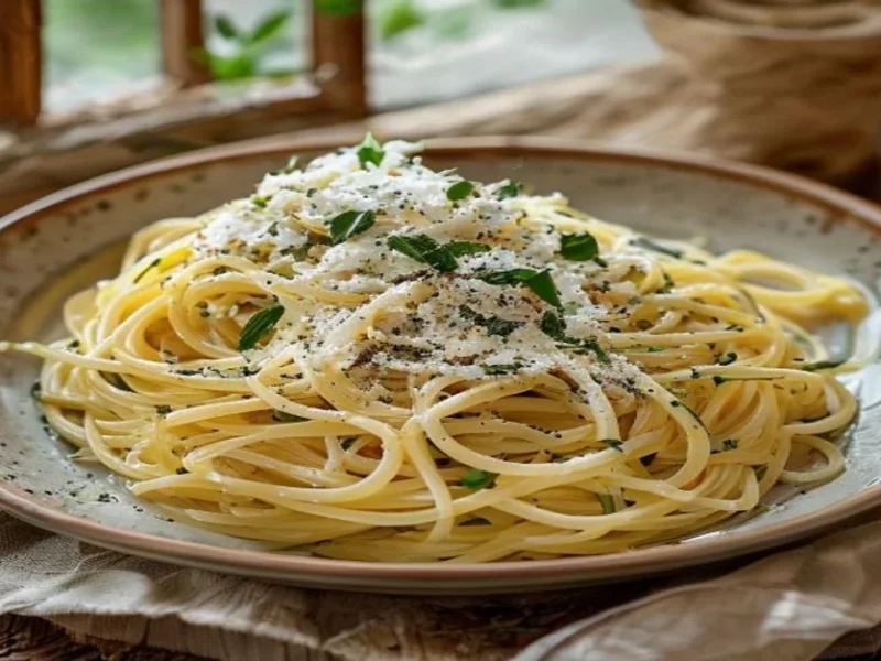 Spaghetti Cacio e Pepe e Limone — receta de cocina italien