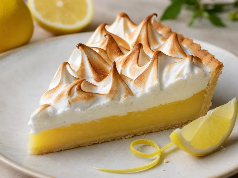 Lemon pie with Italian meringue without butter — receta de cocina Mediterranean