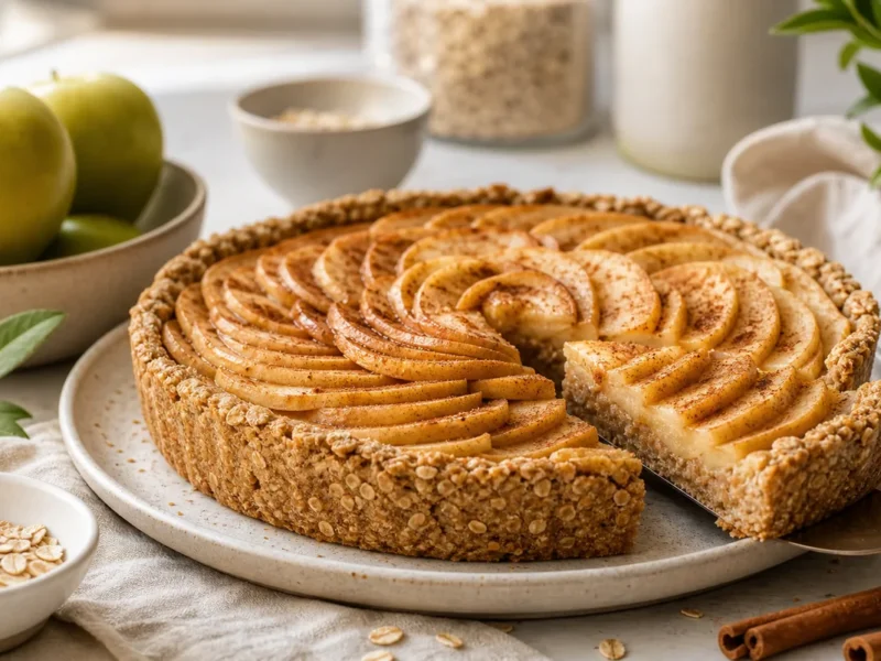 Tarta de manzana saludable con avena y canela — receta de cocina Mediterranean