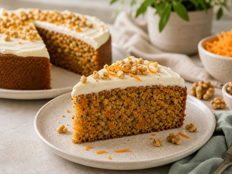 Carrot cake with light cheese frosting — receta de cocina Mediterranean