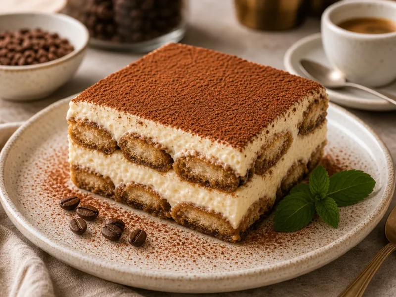 Tiramisú ligero de café con mascarpone y cacao — receta de cocina Mediterránea