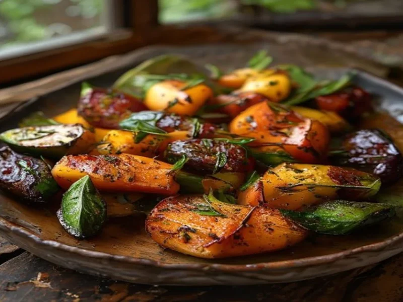 Verduras asadas air fryer — receta de cocina Mediterránea