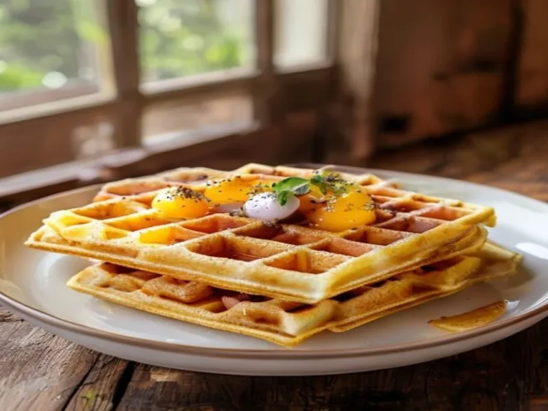 Waffles belgas crujientes — receta de cocina Internacional