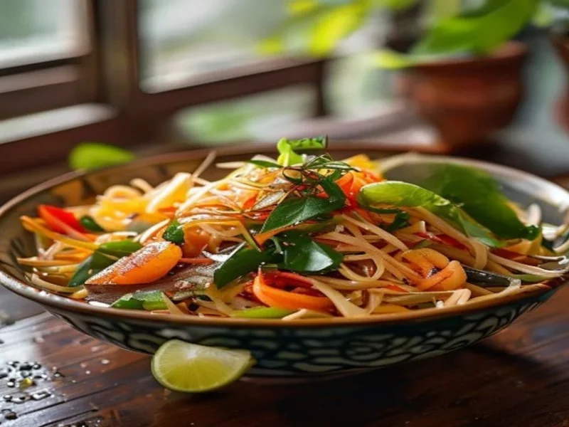 Yum woon sen — receta de cocina Tailandesa